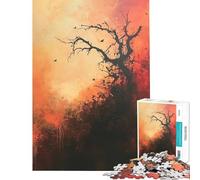Puzzle da 1000 pezzi per adulti con silhouette di albero e tramonto gioco per famiglie gioco educativo e stimolante ideale come regalo e antistress (dimensioni 38x52cm)