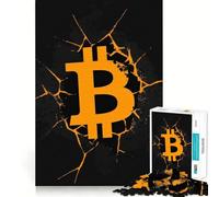 Puzzle da 1000 pezzi per adulti con simbolo Bitcoin,taglio netto,arte,giocattolo creativo,gioco per il tempo libero,regalo di Natale rilassante (50x75cm)