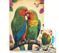 Puzzle da 1000 pezzi per adulti con simpatici uccellini innamorati, gioco rilassante, taglio di precisione, adatto per la decorazione della scrivania 38x26cm