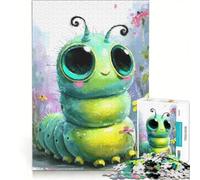 Puzzle da 1000 pezzi per adulti con simpatico bruco in stile cartone animato e giardino, gioco impossibile, impegnativo da completare, ideale come regalo 50x75cm