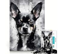 Puzzle da 1000 pezzi per adulti con simpatico cane Chihuahua,taglio preciso,divertente rompicapo,regalo per il tempo libero,decorazione natalizia (50x75cm)
