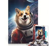 Puzzle da 1000 pezzi per adulti con simpatico cane Corgi astronauta, gioco impossibile, analisi e logica, per rafforzare l'amore tra le coppie 38x52cm
