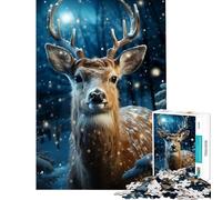 Puzzle da 1000 pezzi per adulti con simpatico cervo gioco impossibile gioco educativo sfida giocattolo divertente regalo migliora la memoria (dimensioni 38x26cm)