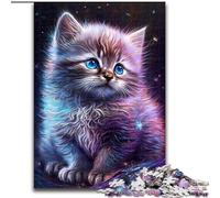 Puzzle da 1000 pezzi per adulti con simpatico gattino della galassia, in legno, attività divertente per la casa, 50x75cm, decorazione artistica fai da te, regalo di compleanno perfetto