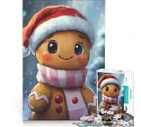 Puzzle da 1000 pezzi per adulti con simpatico omino di pan di zenzero natalizio, gioco impossibile, impegnativo da completare, ideale come regalo 50x75cm