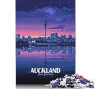 Puzzle da 1000 pezzi per adulti con skyline notturno di Auckland, Nuova Zelanda, puzzle da 1000 pezzi per adolescenti, puzzle in legno, giocattoli e regali per l'intrattenimento, 1000 pezzi (75x50 cm)