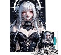 Puzzle da 1000 pezzi per adulti con soggetto angelo gotico e ragazza anime Giocattolo antistress ideale per rilassarsi durante le vacanze o per passare il tempo in tranquillità (dimensioni 38x26cm)