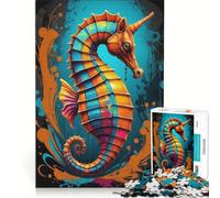 Puzzle da 1000 pezzi per adulti con soggetto animale: cavalluccio marino, gioco impossibile, interazione genitore-figlio, lista dei desideri con Babbo Natale 38x52cm