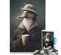 Puzzle da 1000 pezzi per adulti con soggetto "Animale in costume, anatra, caffè", gioco educativo, analisi e logica, regalo di compleanno, regalo di viaggio 38x52cm