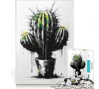 Puzzle da 1000 pezzi per adulti con soggetto astratto di cactus, gioco divertente, allena la mente e la manualità, ideale come regalo per tutta la famiglia 38x52cm