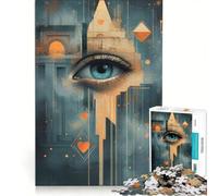 Puzzle da 1000 pezzi per adulti con soggetto astratto "Un occhio", gioco pratico, migliora la memoria, ideale come regalo per tutta la famiglia 50x75cm
