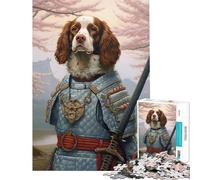 Puzzle da 1000 pezzi per adulti con soggetto Brittany Spaniel e Samurai Gioco impegnativo antistress ed educativo adatto a partire dai 14 anni (38x26cm)