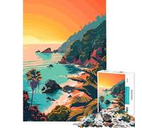 Puzzle da 1000 pezzi per adulti con soggetto California Beach gioco educativo e sfida ideale per decorare la casa e come regalo (dimensioni 75x50cm)