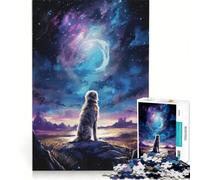 Puzzle da 1000 pezzi per adulti con soggetto Cane sotto un cielo stellato Gioco divertente per genitori e figli Interazione genitore-figlio Ogni pezzo è unico 38x52cm
