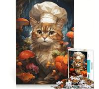 Puzzle da 1000 pezzi per adulti con soggetto: Chef, Gatto, Cucina, Pittura, Gioco Divertente, Interazione Genitore-Figlio, Gioco Stimolante, Regalo 50x75cm