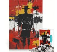 Puzzle da 1000 pezzi per adulti, con soggetto cowboy e arte astratta, gioco interattivo, migliora la memoria, collezione d'artista, opera d'arte 50x75cm