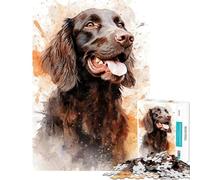 Puzzle da 1000 pezzi per adulti con soggetto Flat-Coated Retriever marrone ideale per giochi rilassanti e didattici un regalo perfetto per donne e appassionati di giochi (dimensioni 50x75cm)