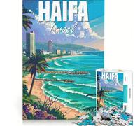 Puzzle da 1000 pezzi per adulti con soggetto Haifa, Israele, ideale per il fai da te, perfetto per passare il tempo durante le vacanze in casa, compleanni e altre occasioni 38x26cm