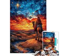 Puzzle da 1000 pezzi per adulti con soggetto "Il saggio sul cammello" e vetrata artistica ideale per il fai da te per analisi e logica Un regalo perfetto per gli appassionati di videogiochi (50x75cm)