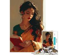 Puzzle da 1000 pezzi per adulti con soggetto indiano e libro gioco educativo giocattolo educativo ottimo regalo vacanza a casa per passare il tempo (dimensioni 38x52cm)