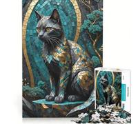 Puzzle da 1000 pezzi per adulti con soggetto Kintsugi e gatto ideale per il relax con taglio di precisione e perfetto come decorazione da scrivania 38x52cm