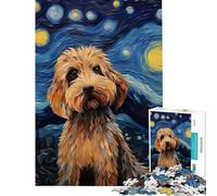 Puzzle da 1000 pezzi per adulti con soggetto Labradoodle e dipinto di Van Gogh ideale come regalo Decorazione per la casa antistress regalo di Natale o compleanno (38x52cm)