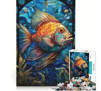 Puzzle da 1000 pezzi per adulti con soggetto Labride delle fate e vetrata artistica, gioco rilassante, allena la mente e la mano, compleanno e Natale 50x75cm