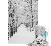 Puzzle da 1000 pezzi per adulti con soggetto "Neve nella foresta" ideale come regalo o come gioco fai-da-te per tutta la famiglia una sfida stimolante da completare (dimensioni 38x26cm)