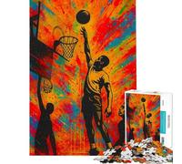 Puzzle da 1000 pezzi per adulti con soggetto pallacanestro e schiacciata gioco per famiglie sfida impegnativa ed educativa (dimensioni 50x75cm)