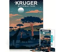 Puzzle da 1000 pezzi per adulti con soggetto Parco Nazionale Kruger,design Perfect Edge,gioco di concentrazione mentale,gioco lento e divertente,regalo di compleanno (50x75cm)
