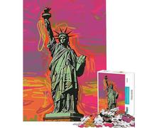 Puzzle da 1000 pezzi per adulti con soggetto Pop Art e Statua della Libertà ideale per famiglie e coppie (dimensioni 75x50cm)