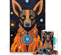 Puzzle da 1000 pezzi per adulti con soggetto tribale, cane africano, ritagli precisi, gioco di concentrazione, regalo, gioco per il tempo libero, scena natalizia (50x75cm)
