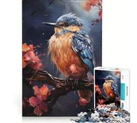 Puzzle da 1000 pezzi per adulti con soggetto uccellini blu, gioco pratico, antistress, ideale come regalo per tutta la famiglia 50x75cm