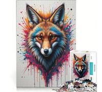Puzzle da 1000 pezzi per adulti con soggetto volpe, gioco pratico, migliora la memoria, ideale come regalo per tutta la famiglia 38x52cm