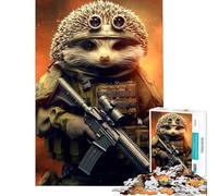 Puzzle da 1000 pezzi per adulti con soldato e riccio Attività divertenti da fare a casa Un'opera d'arte un rompicapo per ragazzi dai 14 anni in su (38x52cm)