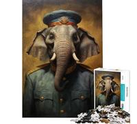 Puzzle da 1000 pezzi per adulti con soldato ed elefante Aiuta ad allenare il cervello e a migliorare la memoria Gioco educativo per maggiori di 14 anni 50x75cm