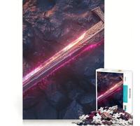 Puzzle da 1000 pezzi per adulti con spada magica rosso neon gioco per famiglie divertente antistress regalo di compleanno 38x52cm