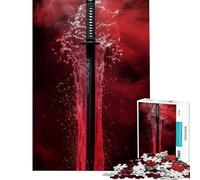 Puzzle da 1000 pezzi per adulti con spada samurai nell'acqua Puzzle da 1000 pezzi per decorazione domestica giocattolo assemblaggio divertimento in famiglia e serate di gioco (38x26cm)