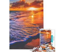 Puzzle da 1000 pezzi per adulti con spiaggia al tramonto e onde Gioco impossibile educativo stimolante e divertente ideale come regalo per migliorare la memoria (dimensioni 38x52cm)