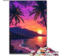 Puzzle da 1000 pezzi per adulti con spiaggia al tramonto, puzzle impossibili per adulti, regalo fai da te, adatto per la decorazione di casa, soggiorno, ufficio (dimensioni 50x75cm)