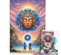 Puzzle da 1000 pezzi per adulti con spiaggia tropicale dio del sole e portale antistress sfida impegnativa ideale come regalo per tutta la famiglia 50x75cm