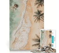 Puzzle da 1000 pezzi per adulti con spiaggia tropicale e paesaggio aereo, bordi sottili, gioco cognitivo, rilassante e decorativo natalizio da parete (50x75cm)