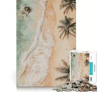Puzzle da 1000 pezzi per adulti con spiaggia tropicale e paesaggio aereo, ideale per decorazioni, esercizi mentali e divertimento, perfetto come regalo di Natale (38x26cm)