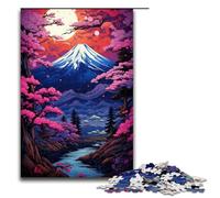 Puzzle da 1000 pezzi per adulti con splendida vista notturna del Monte Fuji gioco pratico 75x50 cm