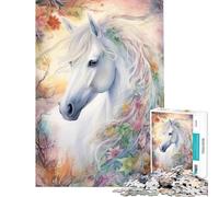 Puzzle da 1000 pezzi per adulti con splendido cavallo bianco sfida di intelligenza e creatività gioco avvincente per tutta la famiglia decorazione per la casa regalo perfetto (dimensioni 38x26cm)