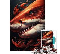 Puzzle da 1000 pezzi per adulti con squalo il mio simpatico amico Giochi rilassanti per adulti sfida impegnativa divertimento a casa (dimensioni 38x52cm)