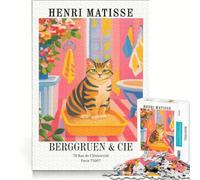 Puzzle da 1000 pezzi per adulti con stampa artistica del gatto di Henri Matisse gioco pratico attività divertente da fare a casa gioco dal design accattivante 38x26cm
