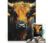 Puzzle da 1000 pezzi per adulti con stampa artistica del Toro Dorato, gioco per famiglie, rilassante e stimolante per la mente, collezione d'artista, belle arti 50x75cm