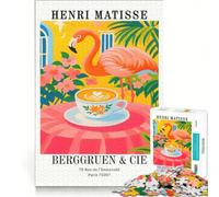 Puzzle da 1000 pezzi per adulti con stampa artistica "Fenicottero e Caffè" di Henri Matisse gioco interattivo interazione genitore-figlio ideale come regalo per tutta la famiglia 50x75cm