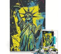 Puzzle da 1000 pezzi per adulti con Statua della Libertà graffiti e teschio gioco educativo attività per famiglie per rafforzare l'amore tra le coppie 38x52cm
